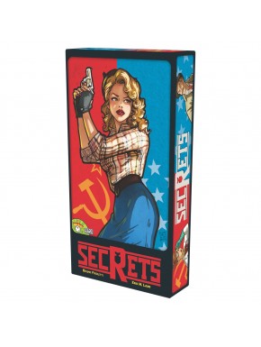 Boîte de jeu de société Secrets avec thème Guerre Froide.