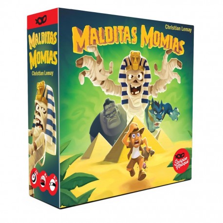 Caja y cartas del juego de mesa Malditas Momias