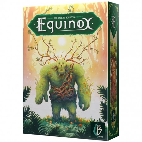 Caja del juego de mesa Equinox edición verde con criatura verde en portada
