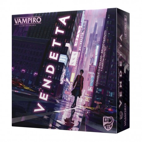 Caja y cartas del juego Vampiro: La Mascarada Vendetta