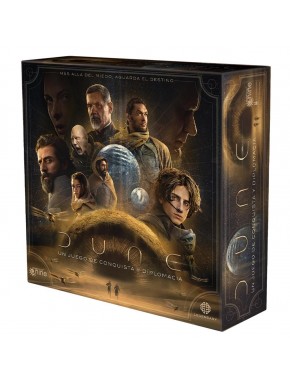 Caja y contenido del juego de mesa Dune