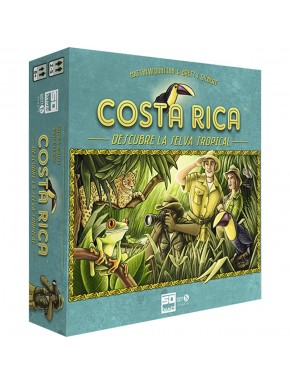 Caixa do jogo de tabuleiro Costa Rica com tema de selva tropical