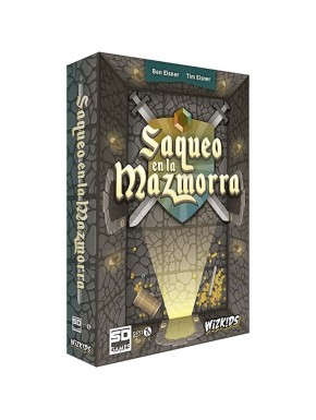Caja y componentes del juego de mesa Saqueo en la Mazmorra