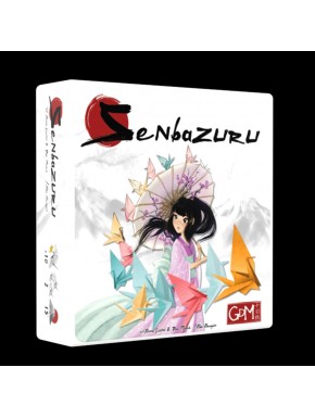 Caja y componentes del juego de mesa Senbazuru