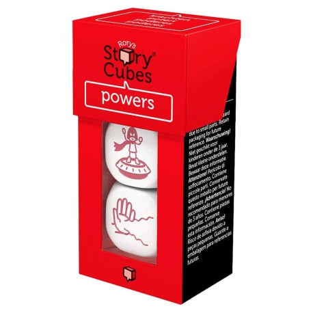 Caixa vermelha com dados Story Cubes Powers