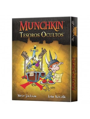 Caja de Munchkin Tesoros Ocultos y cartas ilustradas