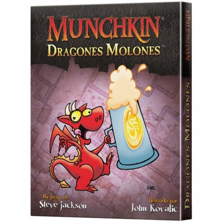 Caixa de Munchkin Dragões Geniais e cartas de jogo