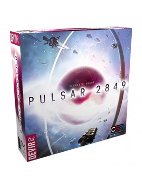 Caja y componentes del juego de mesa Pulsar 2849 de Devir