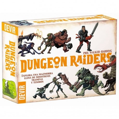 Caja y cartas del juego Dungeon Raiders de Devir
