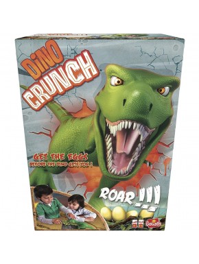 Caixa do jogo de tabuleiro Dino Crunch com dinossauro T-Rex