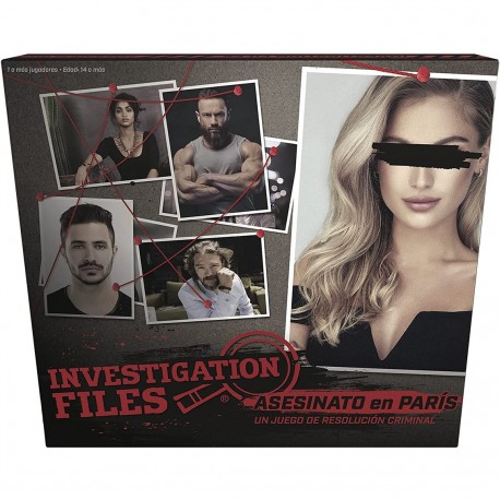 Caja del juego de mesa Investigation Files: Asesinato en París