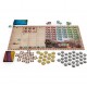Caixa do jogo de tabuleiro Khora e componentes do tabuleiro