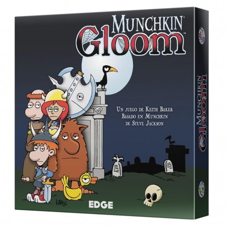 Caixa e cartas do jogo de tabuleiro Munchkin Gloom