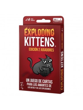 Caixa do jogo de cartas Exploding Kittens Edição 2 Jogadores