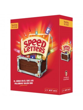 Caixa do jogo Speed Letters com cartas e fichas