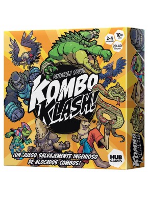 Caja del juego Kombo Klash! con criaturas y componentes del juego