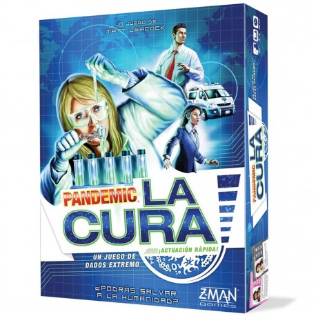 Caja de Pandemic La Cura y componentes del juego