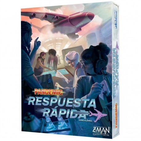 Caja y componentes del juego Pandemic Respuesta Rápida