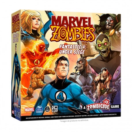 Caja del juego de mesa Marvel Zombies: Fantastic 4 Under Siege