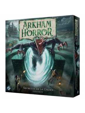 Caja expansión Arkham Horror Secretos de la Orden con contenido