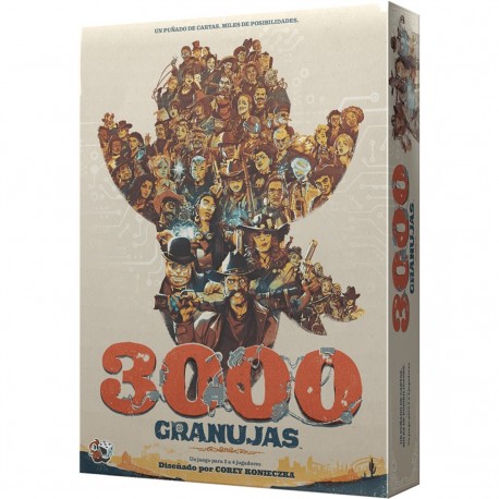 Caja y componentes del juego de mesa 3000 Granujas
