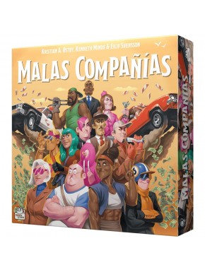 Caja del juego de mesa Malas Compañías con personajes