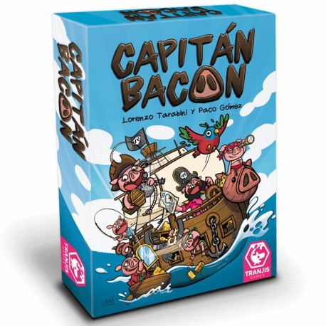 Caja del juego de mesa Capitán Bacon con cartas y tesoros