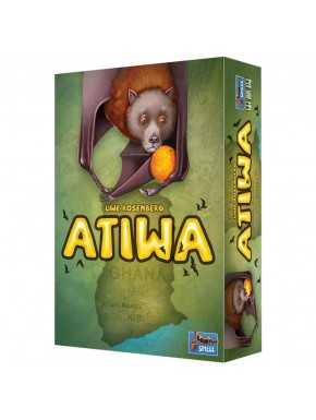 Caja y componentes del juego de mesa Atiwa