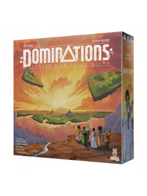 Caja del juego de mesa Dominations con ilustraciones detalladas