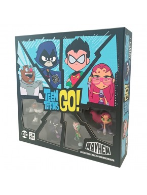 Caja del juego de mesa Teen Titans GO! Mayhem con personajes