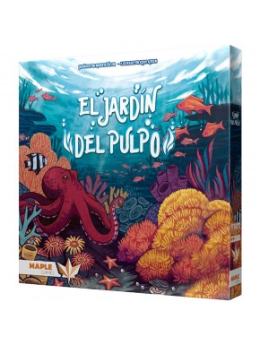 Caja y componentes del juego de mesa El Jardín del Pulpo