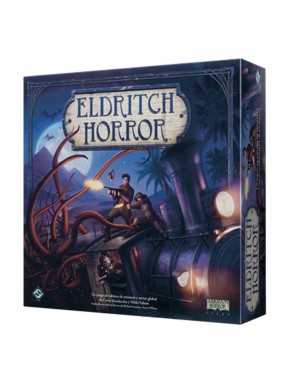 Caja del juego Eldritch Horror con temática de terror