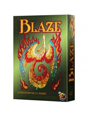 Caixa e cartas do jogo Blaze com design de Ave de Fogo