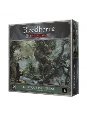 Caja y componentes de la expansión El Bosque Prohibido de Bloodborne