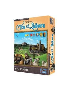Caja del juego Ora et Labora y componentes incluidos