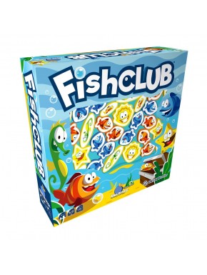 Caixa do jogo Fish Club, aquário e peças incluídas