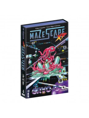 Caja y componentes del juego Mazescape Cryo-C