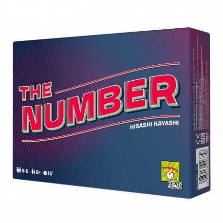Caixa e componentes do jogo de tabuleiro The Number