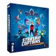 Caja y componentes del juego de mesa Starship Captains de Devir