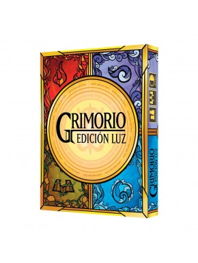 Caja y cartas del juego Grimorio Edición Luz