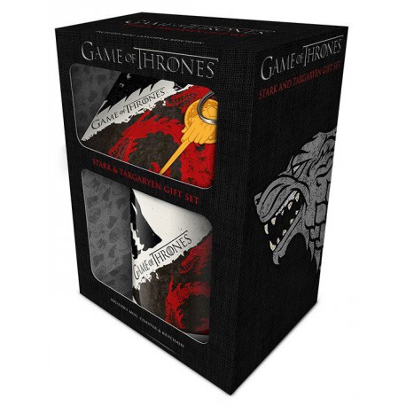 Gift Pack Stark & Targaryen Mug + Keyring + Coasters Game of Thrones