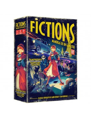 Caja y contenido del juego de mesa Fictions: Memorias de un Gangster