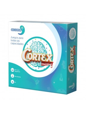 Caixa e componentes do jogo de tabuleiro Cortex Access+ adaptado