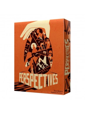 Caixa do jogo de tabuleiro Perspectives com conteúdo variado