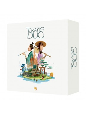 Caja y contenido del juego de mesa Tokaido Duo
