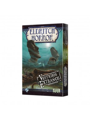 Caja y componentes del juego de mesa Eldritch Horror: Vestigios Extraños