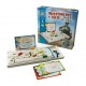 Caixa e conteúdo do jogo de tabuleiro Logiquest Aventurosos ao Trem