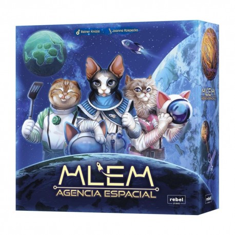 Caja del juego MLEM Agencia Espacial con gatos astronautas
