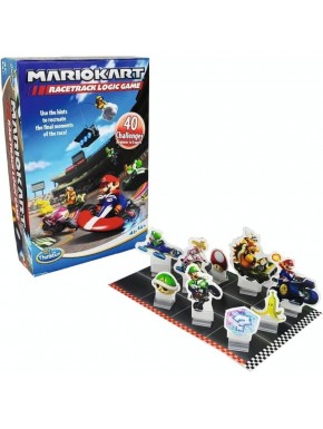 Caixa de jogo de lógica Mario Kart com personagens em miniatura