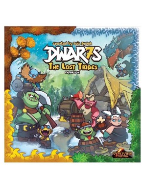 Caja de la expansión Dwar7s Tribus Perdidas con personajes ilustrados